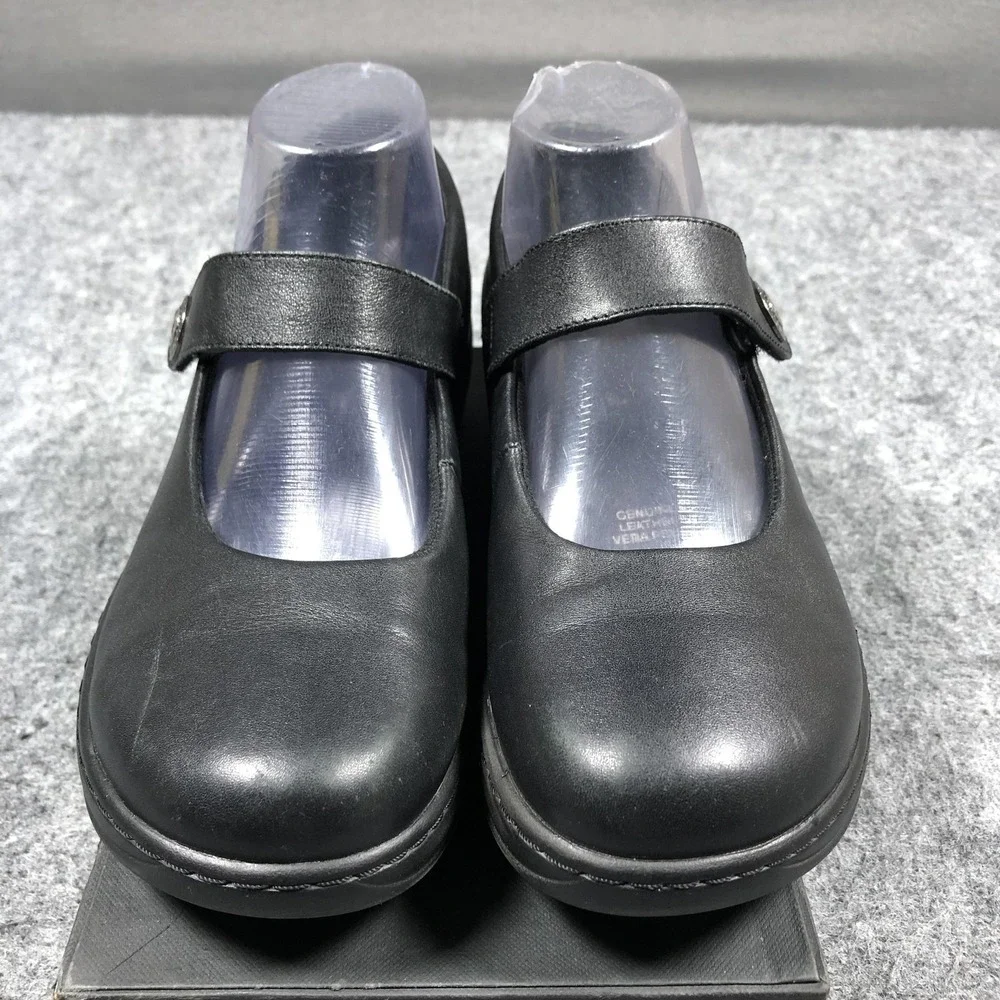 Spring Step Mary Jane Shoes Womens 7 Black Leather Slip Resistant Comfort Flats